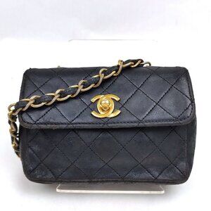 Chanel Mini Bag   Black  lambskin